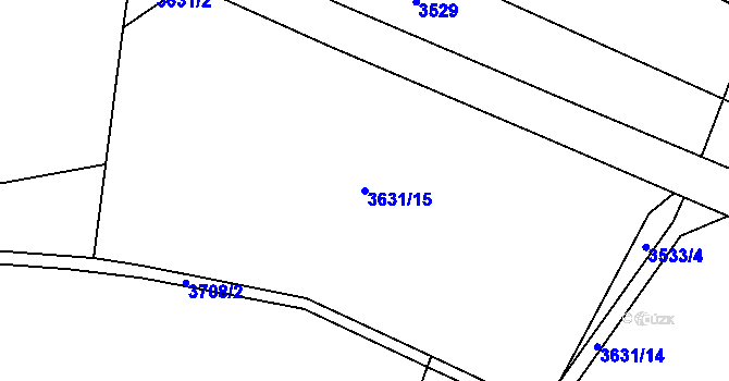 Parcela st. 3631/15 v KÚ Podělusy, Katastrální mapa