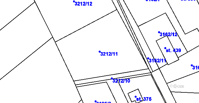 Parcela st. 3212/11 v KÚ Podělusy, Katastrální mapa
