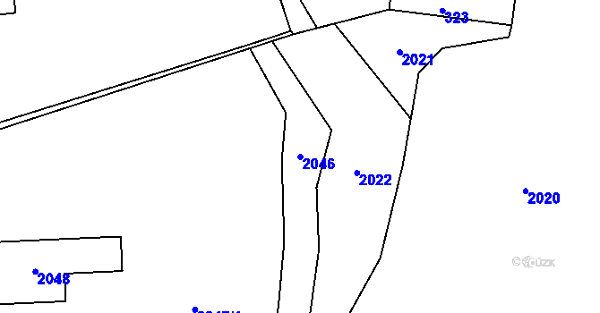 Parcela st. 2046 v KÚ Poděšín, Katastrální mapa