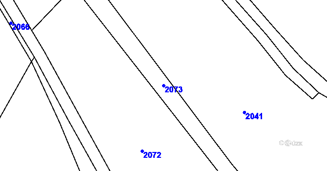 Parcela st. 2073 v KÚ Poděšín, Katastrální mapa