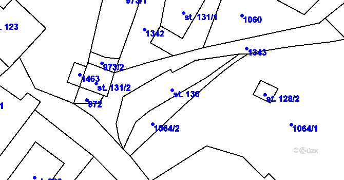 Parcela st. 130 v KÚ Podhorní Újezd, Katastrální mapa