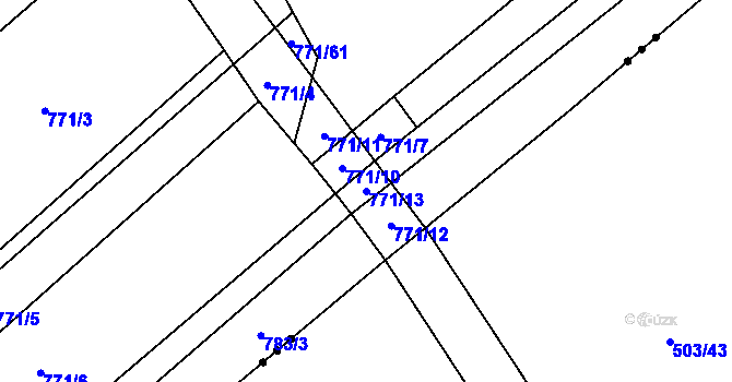 Parcela st. 771/13 v KÚ Podhorní Újezd, Katastrální mapa