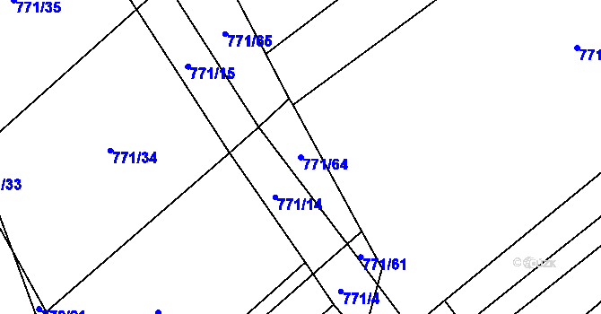Parcela st. 771/64 v KÚ Podhorní Újezd, Katastrální mapa