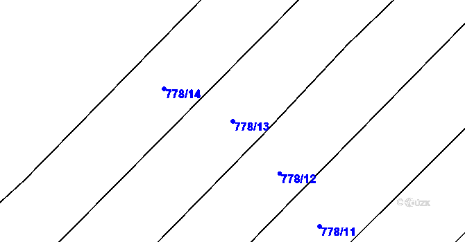 Parcela st. 778/13 v KÚ Podhorní Újezd, Katastrální mapa