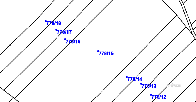 Parcela st. 778/15 v KÚ Podhorní Újezd, Katastrální mapa