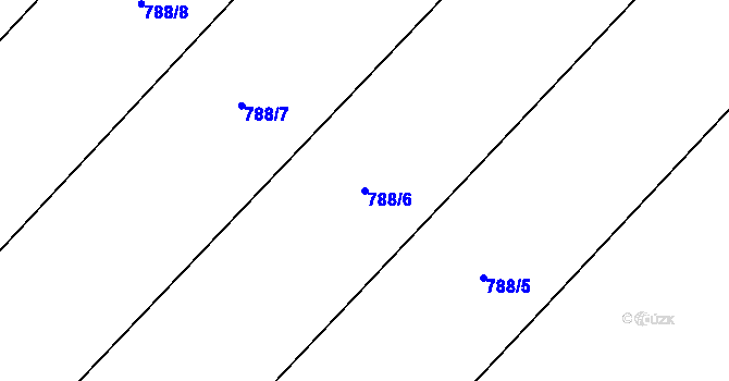 Parcela st. 788/6 v KÚ Podhorní Újezd, Katastrální mapa