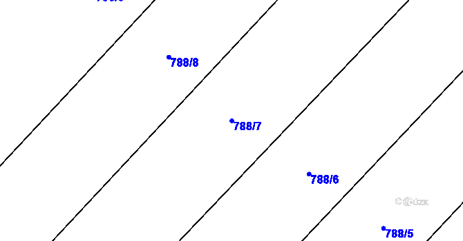 Parcela st. 788/7 v KÚ Podhorní Újezd, Katastrální mapa