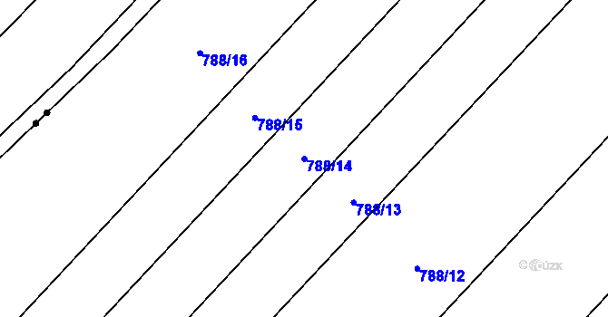 Parcela st. 788/14 v KÚ Podhorní Újezd, Katastrální mapa