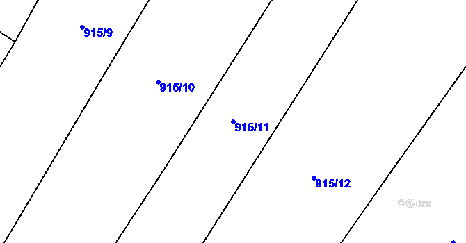 Parcela st. 915/11 v KÚ Podhorní Újezd, Katastrální mapa