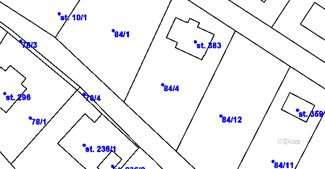 Parcela st. 84/4 v KÚ Vojice, Katastrální mapa