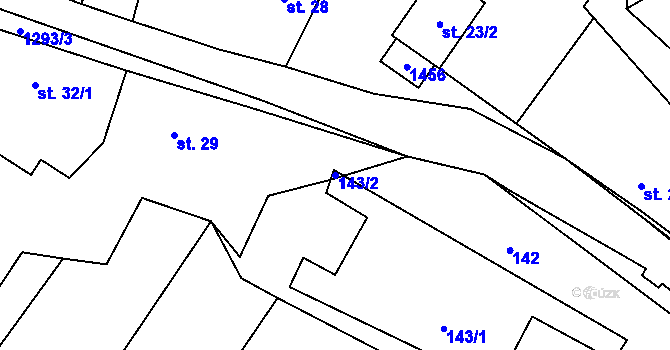 Parcela st. 143/2 v KÚ Vojice, Katastrální mapa