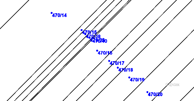 Parcela st. 470/16 v KÚ Vojice, Katastrální mapa