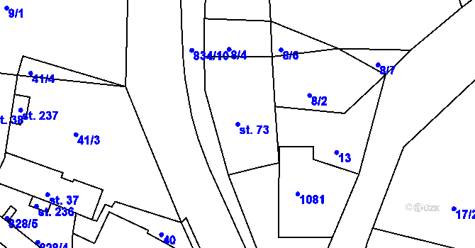 Parcela st. 73 v KÚ Podhořany u Ronova, Katastrální mapa