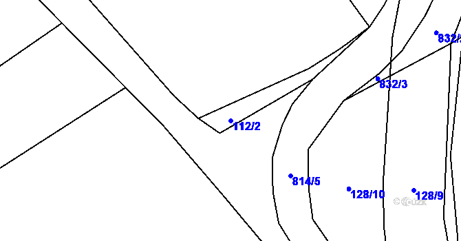 Parcela st. 112/2 v KÚ Podhořany u Ronova, Katastrální mapa