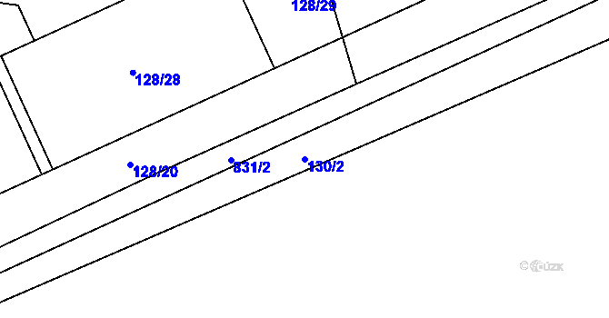 Parcela st. 130/2 v KÚ Podhořany u Ronova, Katastrální mapa