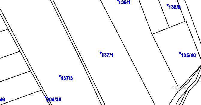 Parcela st. 137/1 v KÚ Podhořany u Ronova, Katastrální mapa