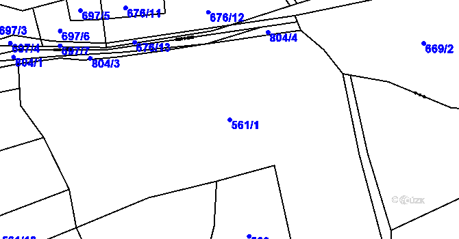 Parcela st. 561/1 v KÚ Podhořany u Ronova, Katastrální mapa
