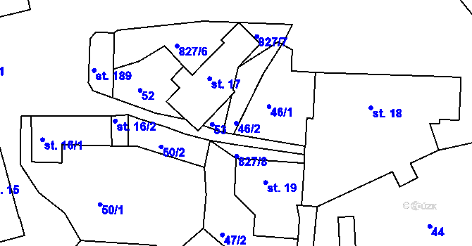 Parcela st. 46/2 v KÚ Podhořany u Ronova, Katastrální mapa