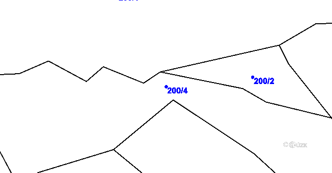 Parcela st. 200/4 v KÚ Podhořany u Ronova, Katastrální mapa