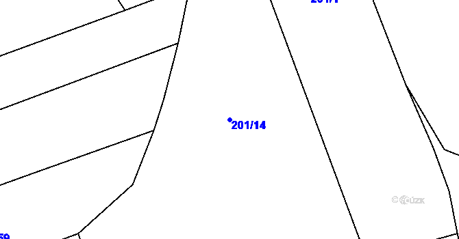 Parcela st. 201/14 v KÚ Podhořany u Ronova, Katastrální mapa