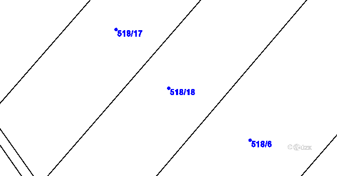 Parcela st. 518/18 v KÚ Podhořany u Ronova, Katastrální mapa