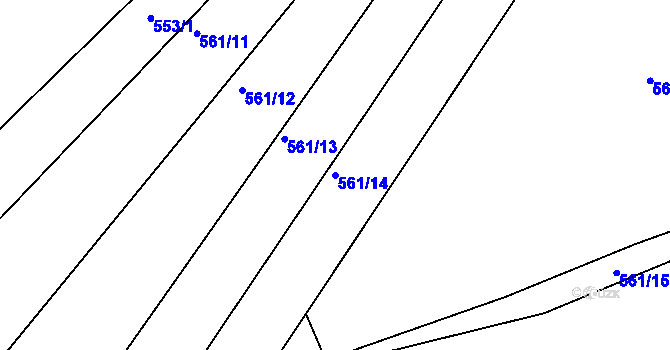 Parcela st. 561/14 v KÚ Podhořany u Ronova, Katastrální mapa