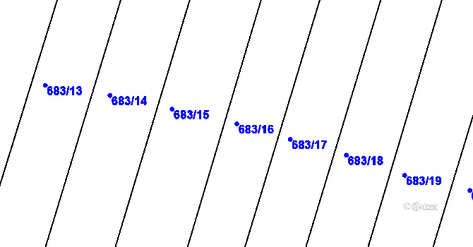 Parcela st. 683/16 v KÚ Podhořany u Ronova, Katastrální mapa