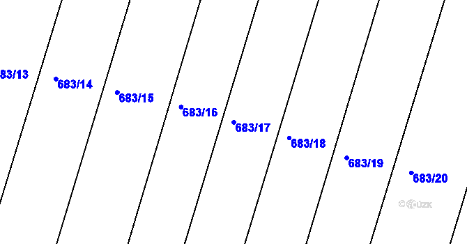 Parcela st. 683/17 v KÚ Podhořany u Ronova, Katastrální mapa