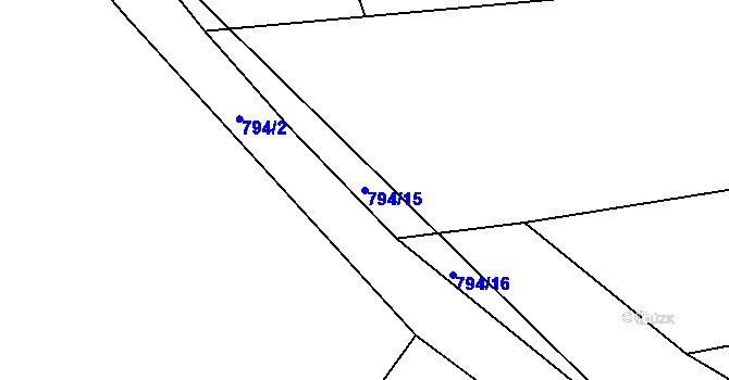 Parcela st. 794/15 v KÚ Podhořany u Ronova, Katastrální mapa