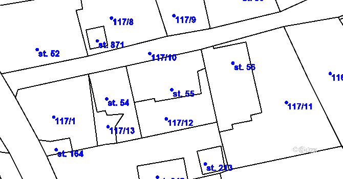 Parcela st. 55 v KÚ Podhrad, Katastrální mapa