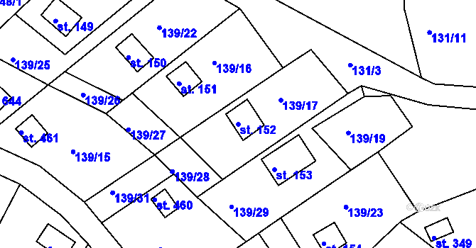 Parcela st. 152 v KÚ Podhrad, Katastrální mapa
