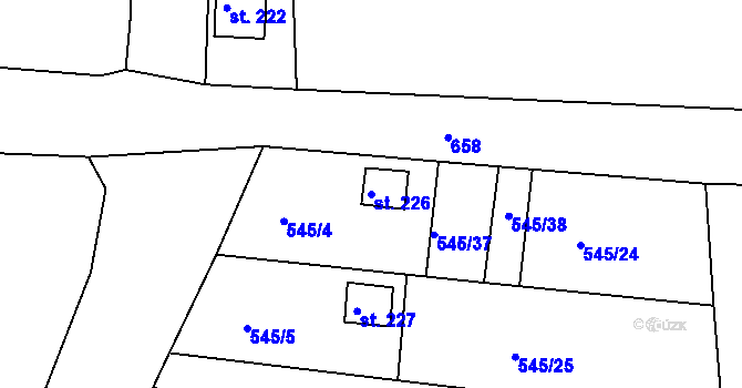 Parcela st. 226 v KÚ Podhrad, Katastrální mapa