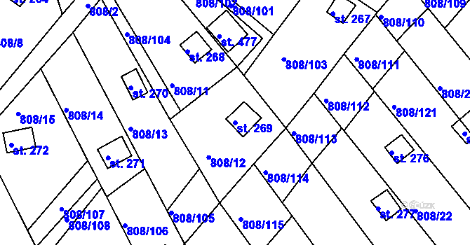Parcela st. 269 v KÚ Podhrad, Katastrální mapa