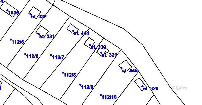 Parcela st. 329 v KÚ Podhrad, Katastrální mapa