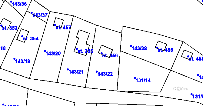 Parcela st. 356 v KÚ Podhrad, Katastrální mapa