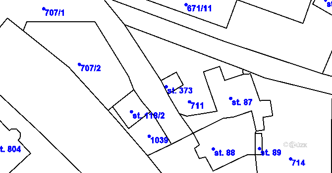 Parcela st. 373 v KÚ Podhrad, Katastrální mapa