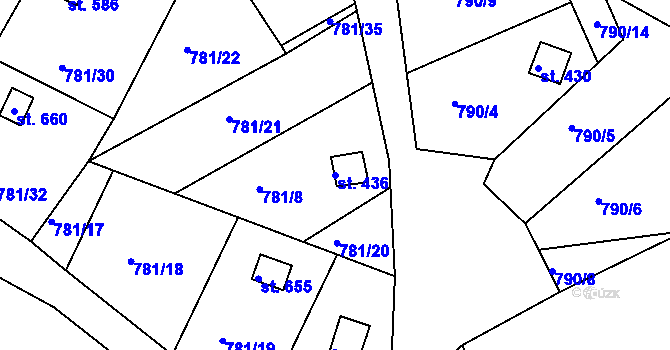 Parcela st. 436 v KÚ Podhrad, Katastrální mapa