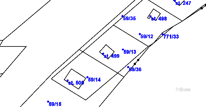 Parcela st. 499 v KÚ Podhrad, Katastrální mapa