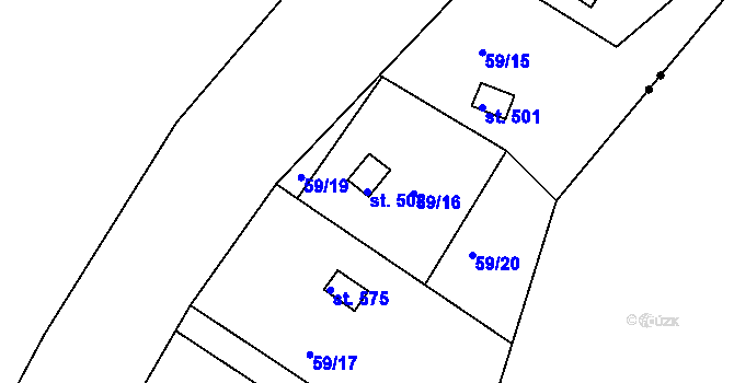 Parcela st. 502 v KÚ Podhrad, Katastrální mapa