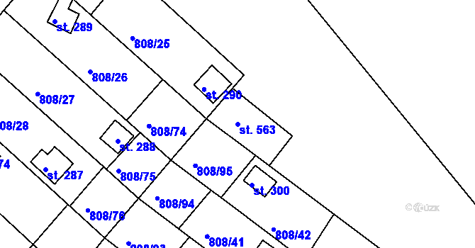 Parcela st. 563 v KÚ Podhrad, Katastrální mapa