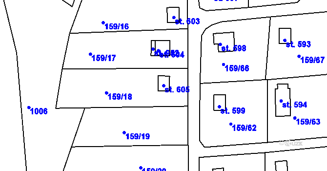 Parcela st. 605 v KÚ Podhrad, Katastrální mapa