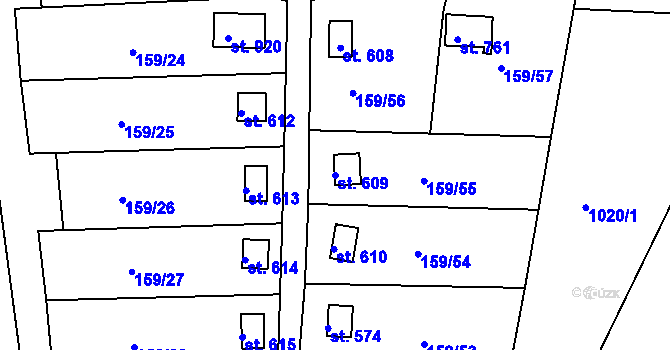 Parcela st. 609 v KÚ Podhrad, Katastrální mapa