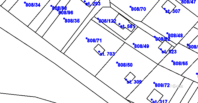 Parcela st. 703 v KÚ Podhrad, Katastrální mapa