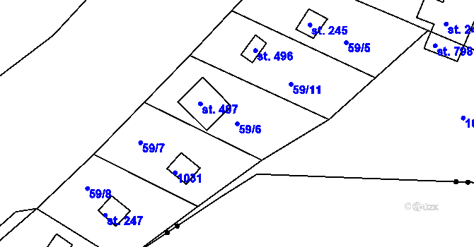 Parcela st. 59/6 v KÚ Podhrad, Katastrální mapa