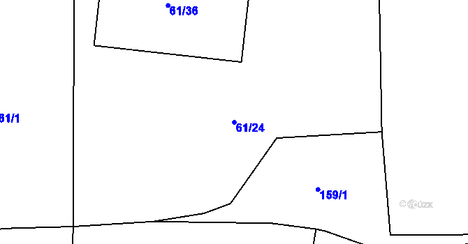 Parcela st. 61/24 v KÚ Podhrad, Katastrální mapa