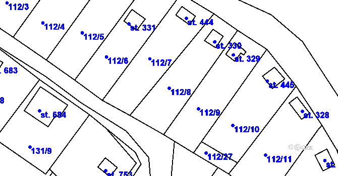 Parcela st. 112/8 v KÚ Podhrad, Katastrální mapa