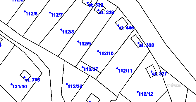 Parcela st. 112/10 v KÚ Podhrad, Katastrální mapa