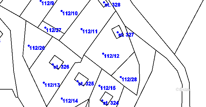 Parcela st. 112/12 v KÚ Podhrad, Katastrální mapa