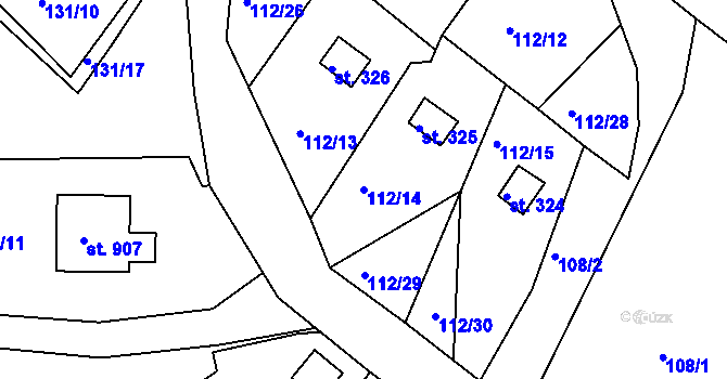 Parcela st. 112/14 v KÚ Podhrad, Katastrální mapa
