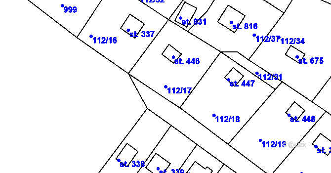 Parcela st. 112/17 v KÚ Podhrad, Katastrální mapa